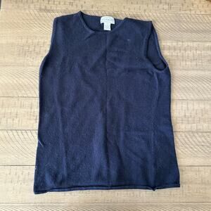 Sutton Studio Bloomingdale's Navy Blue Cashmere Tank Sweater Size Large